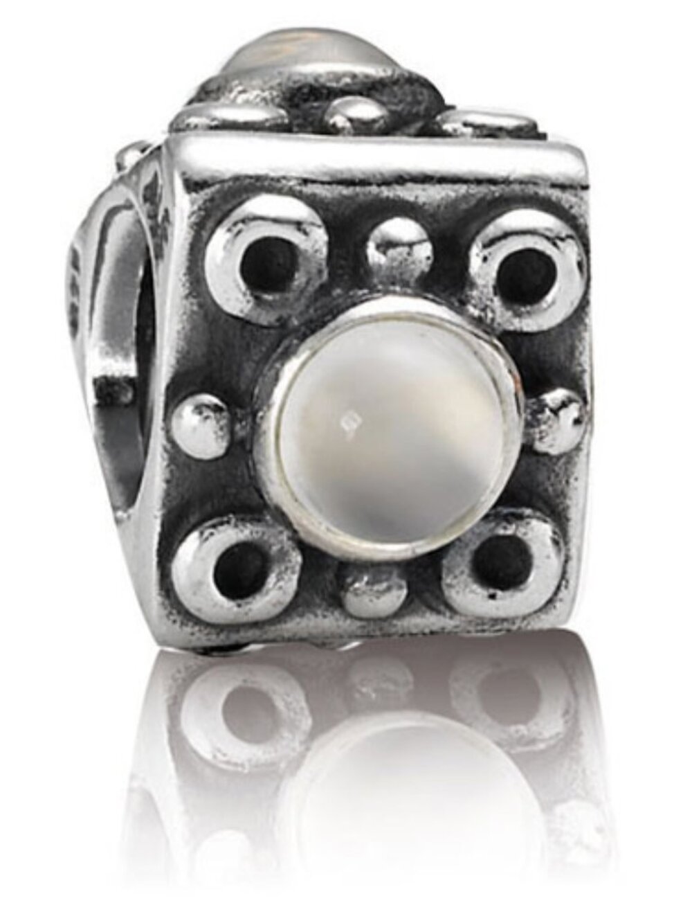 PANDORA Moonstone Charm Sterling Silver Authentic Triangle Calmness Healing